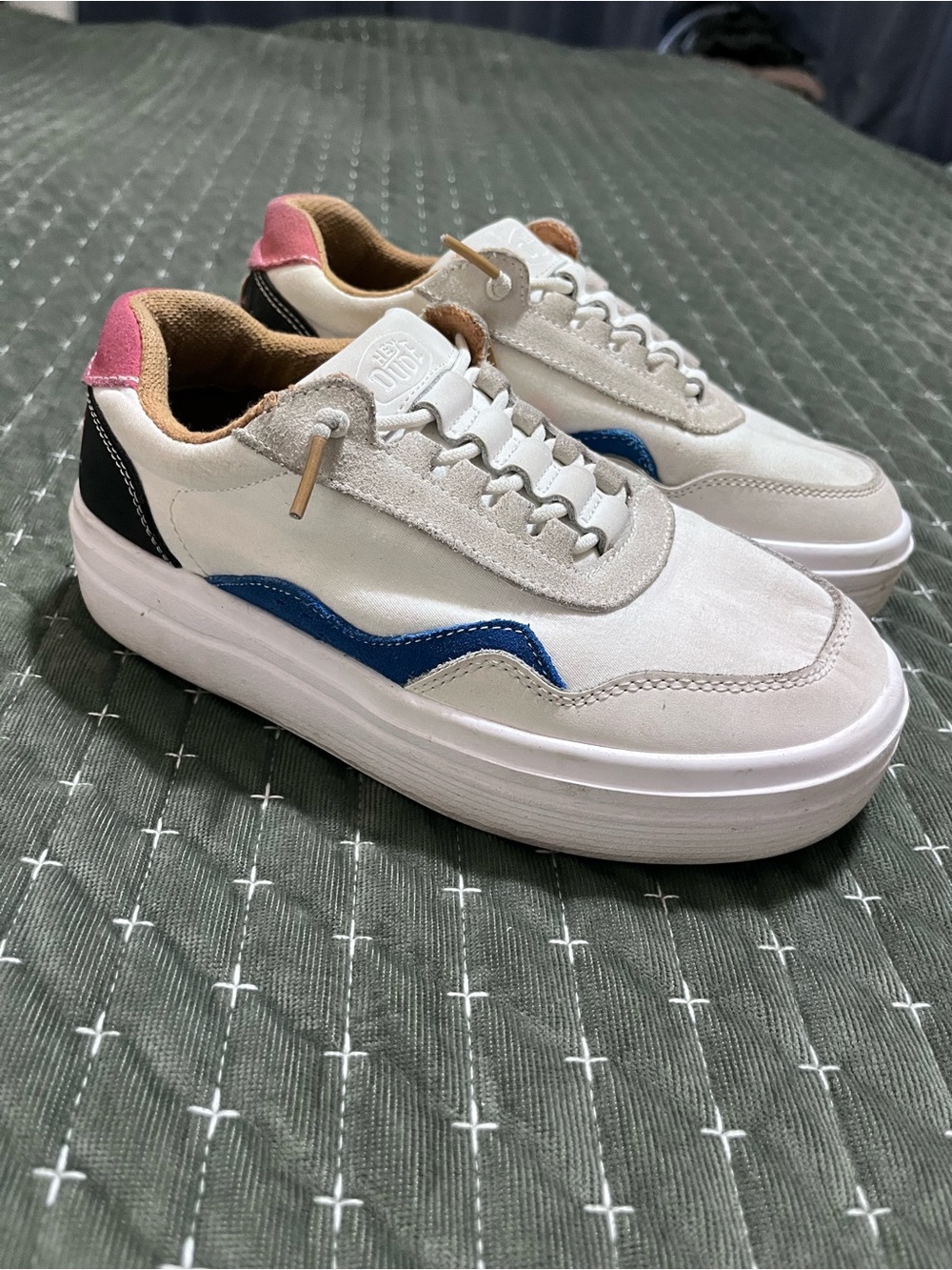 Hey Dudes Womens Platform Slip On Sneakers